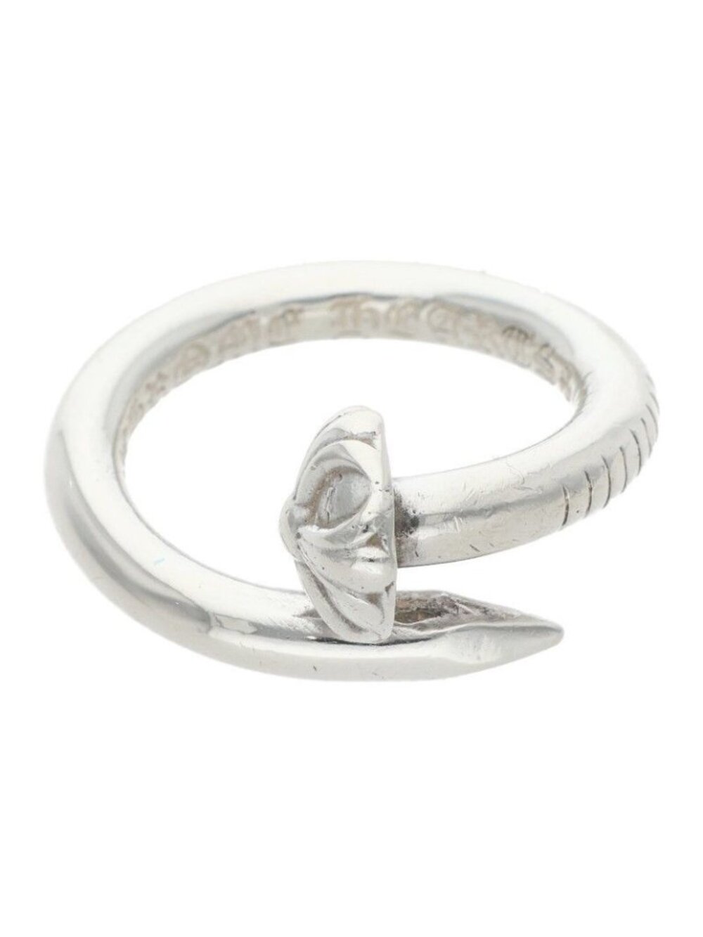 Chrome Hearts Nail Crsball Cross Ball Silver Ring